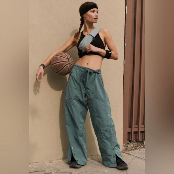 FREE PEOPLE Movement Pants Stadium Active Sports Streetwear Vintage Green Size S - Picture 1 of 13